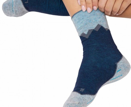 Premium Alpaka WANDERSOCKEN blau